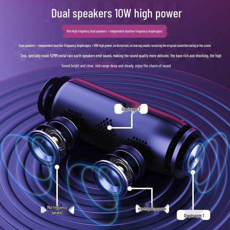 Zealot S51 Wireless TWS Dual Speaker with Heavy Bass - Outdoor Portable Bluetooth Speaker