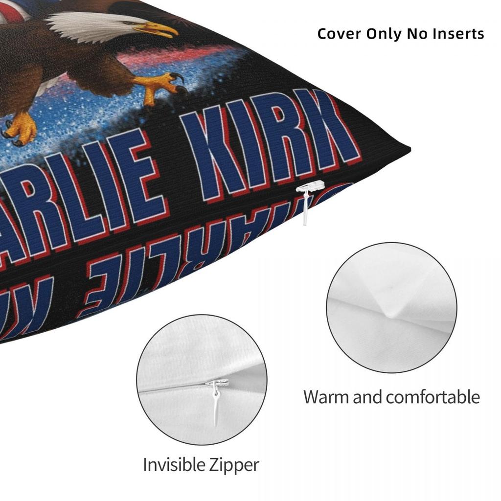 Decorative Pillowcase Charlie Kirk A True Patriot Merchandise Car Pillow Case Cover Zipper Multi Size