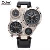Double Time Zone Men's Belt Watch Large Dial Compass Quartz Watch