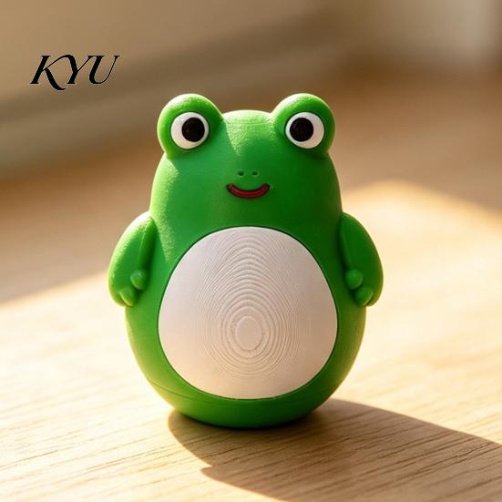 Educational Growth Accompanying Gifts 3D Printed Mini Frog Tumbler Toy, Roly-Poly Wobbling Cartoon Miniature Figures, Baby Attention Grabbing
