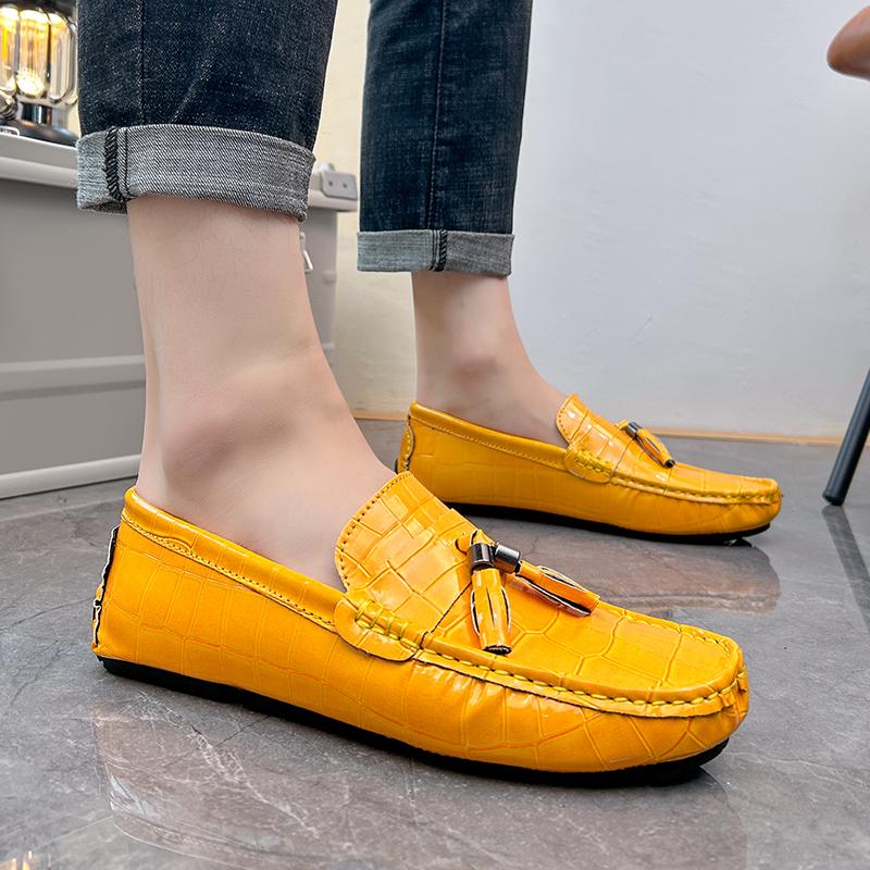 Men Leather Shoes Slip On Fashion Serpentine Shoe Fashion Moccasins Club Party Shoes Men Loafers Shoes Men Big Size 48