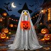 Ghost Outfit for Garden Goose Halloween Costume, with Shiny Sequin Decor, Decorative Accessories Statue Atmosphere Prop, Holiday Yard Decorations Cute