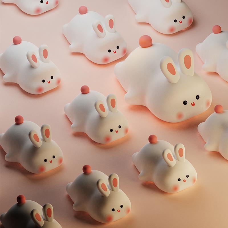 Cute Rabbit Silicone Lamp Children's Bedside Eye-protection Desk Lamp Bedroom Night Light As A Children's Gift Birthday Present