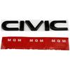 FIQ1 Honda Civic 3D Metal Car Stickers Side Fender Badge Styling Rear Trunk Emblem Decal 2011-2024 Exterior Accessories