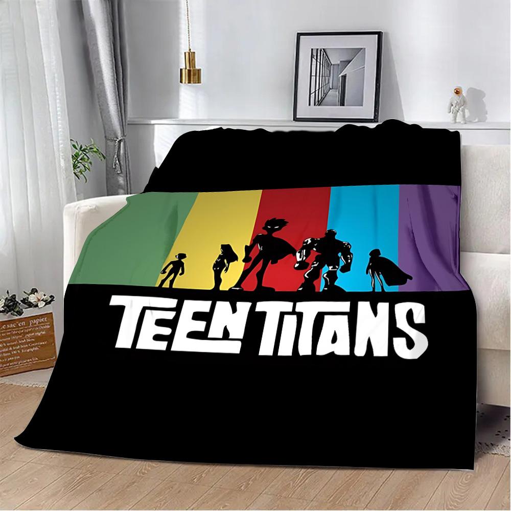 Teen Cartoon Printed Blanket Picnic Blankets Warm Blanket Soft and T-Titans Comfortable Blanket Home Travel Birthday Gift