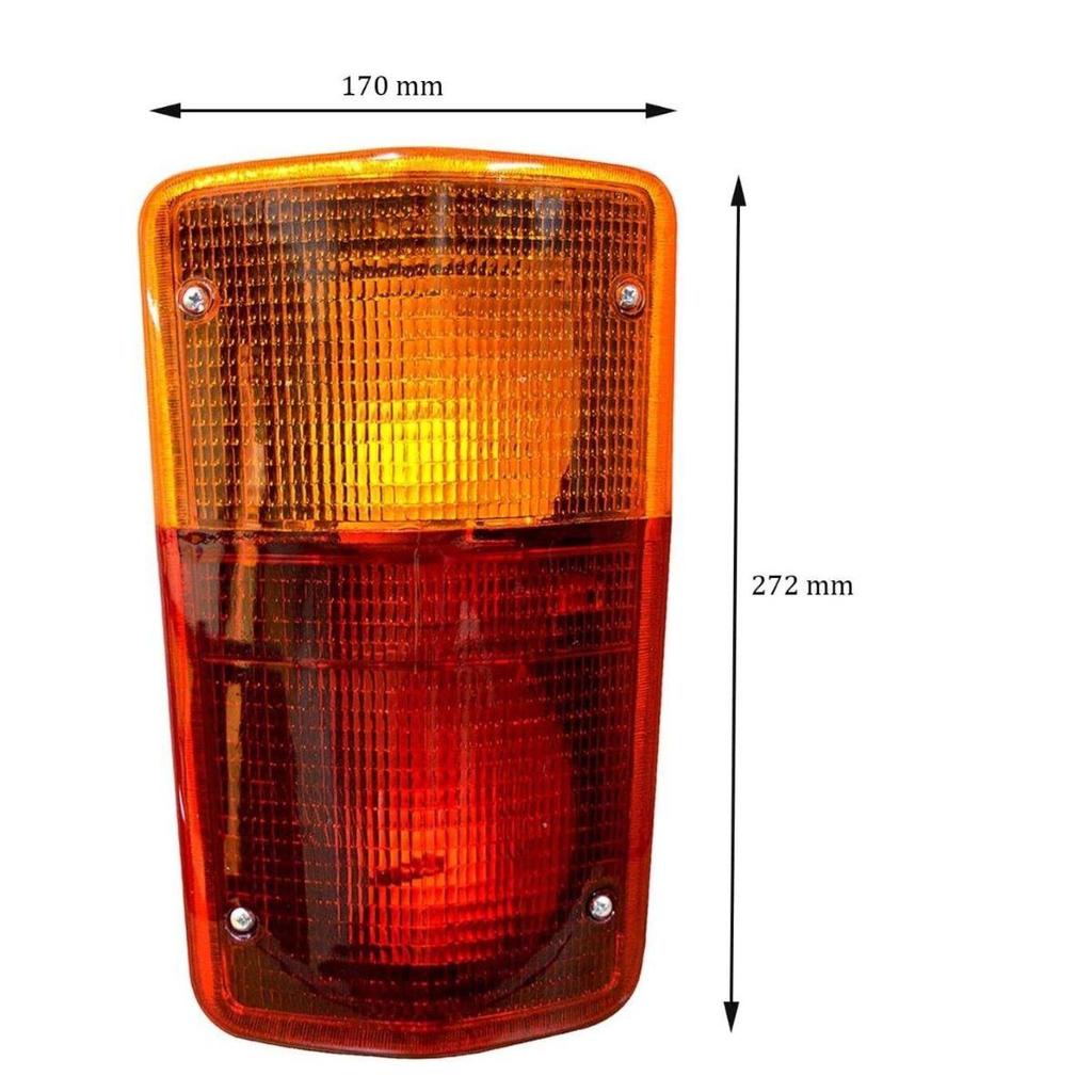 Комплект задних фонарей 24В для грузовика и микроавтобуса Mercedes – Совместим с Mercedes 508D, 608, L407 | Красные/Желтые линзы | 3 функции | Комплект из 2 штук (Левый + Правый)