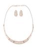 Rose Gold Cubic Zirconia Party Bling Necklace & Earring Set For Women-ZPFK15274