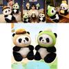 Adorable Panda Plush Toy With Ice Cream And Hamburger Delivery Outfit Perfect For Kids Birthday Gifts