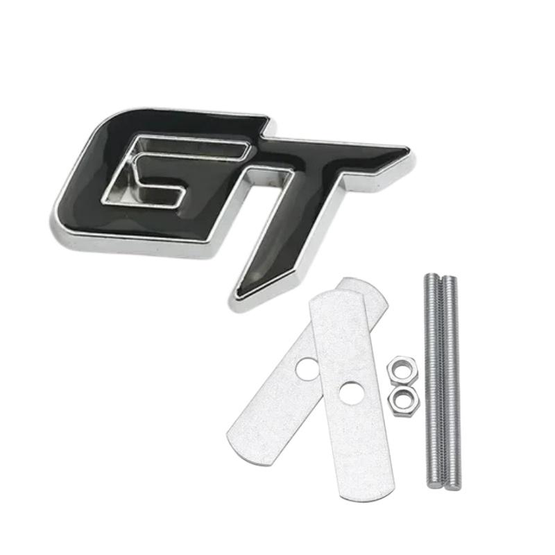 3D Metal GT Letters Car Front Grille Rear Trunk Fender Emblem Badge Sticker Decals Styling Accessories