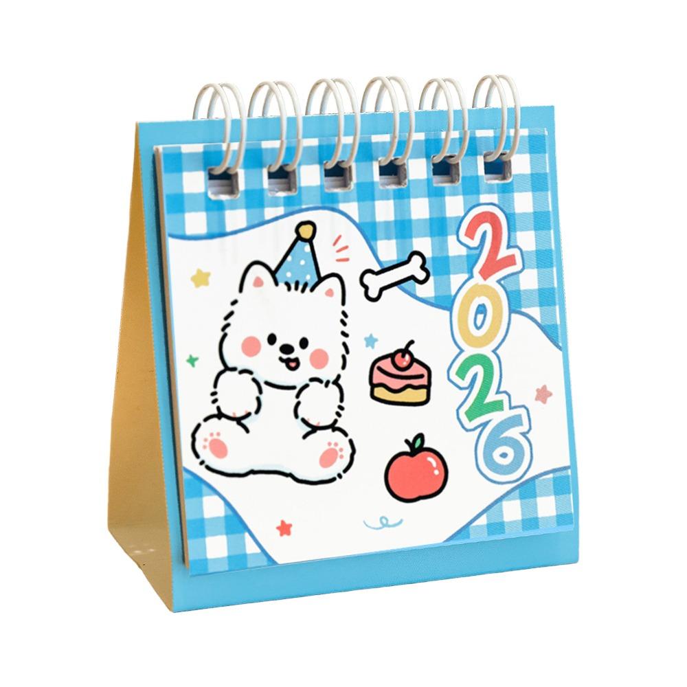 Простой Мини 2026 Настольный Календарь Форма Фрукта Спиральное Скрепление Планировщик Расписания Портативный Мультяшный Настольный Календарь Настольное Украшение