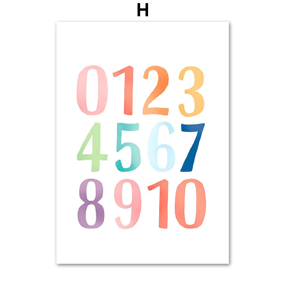 Двуязычный испанский обучающий плакат с алфавитом, цветной настенный художественный принт, холст, картина, настенные панно, декор для детской комнаты