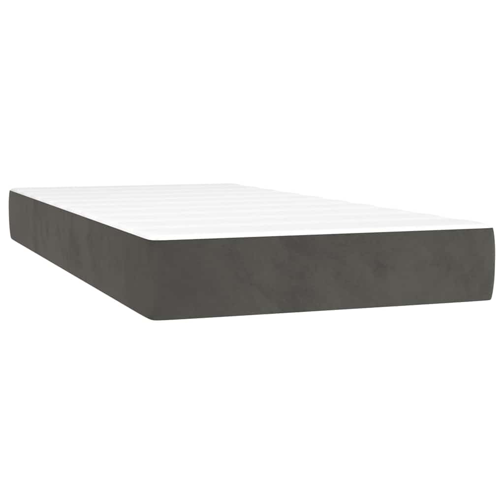 Vidaxl Materac Kieszeniowy, Ciemnoszary, 80X210X20 Cm, Aksamit