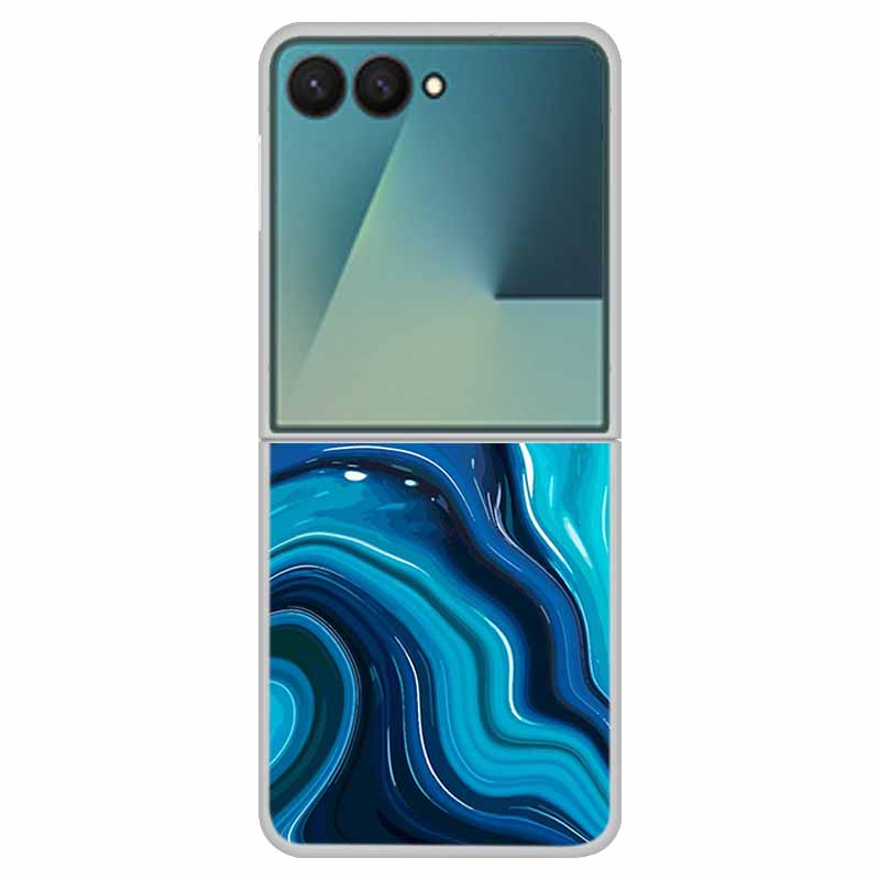 Мраморный чехол для Samsung Z Flip7 Прозрачная жесткая пластиковая крышка из поликарбоната Ударопрочный чехол для Samsung Galaxy Z Flip 7 5G Чехол Zflip7