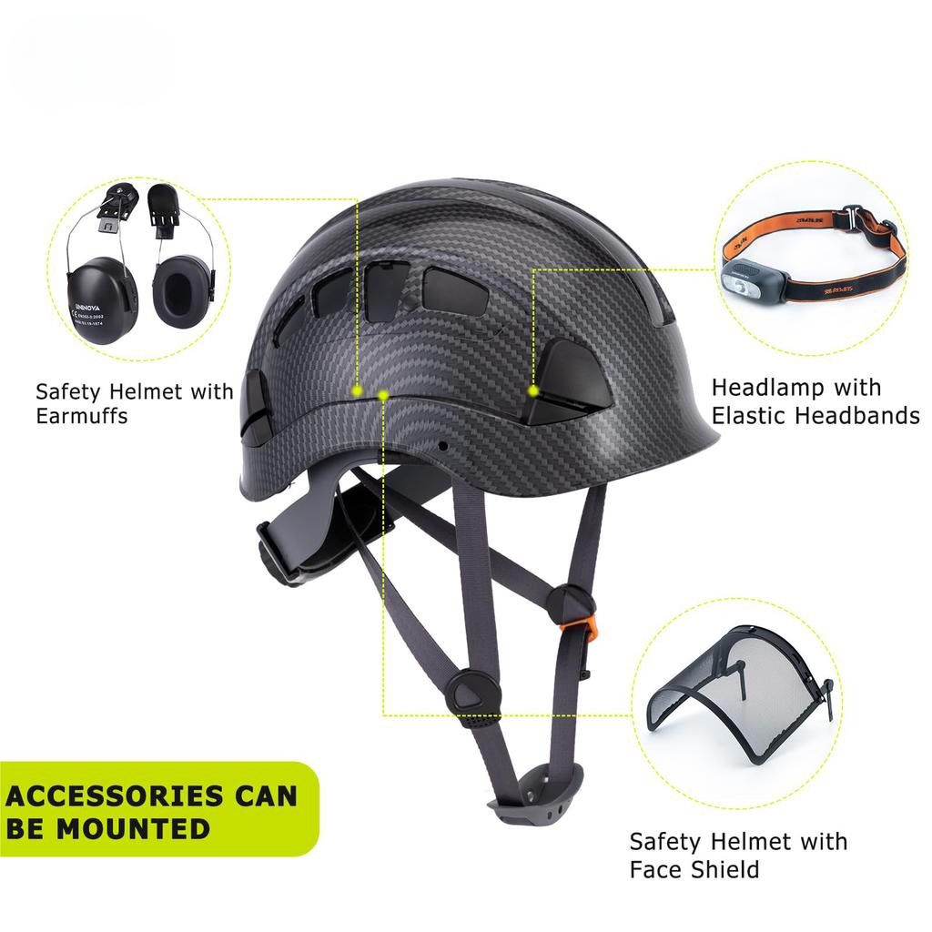 Защитная каска — регулируемый шлем, одобренный ANSI Z89.1 — 6-точечная храповая подвеска и каски OSHA