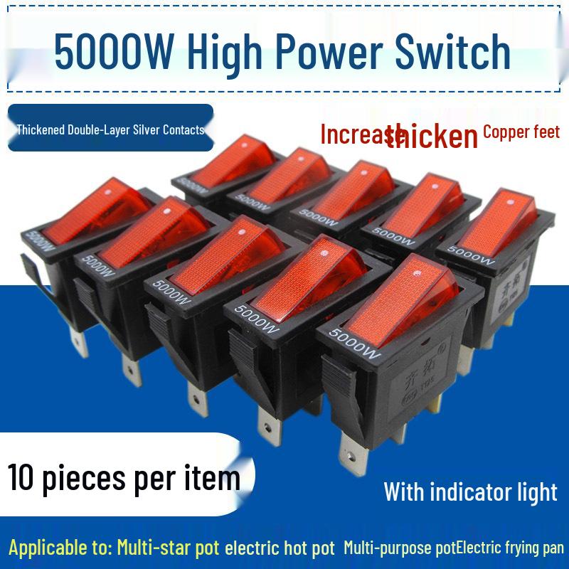 5000W Universal Electric Pot Switch: High-Power, Multi-Purpose Button Switch for Electric Pots and Frying Pans
