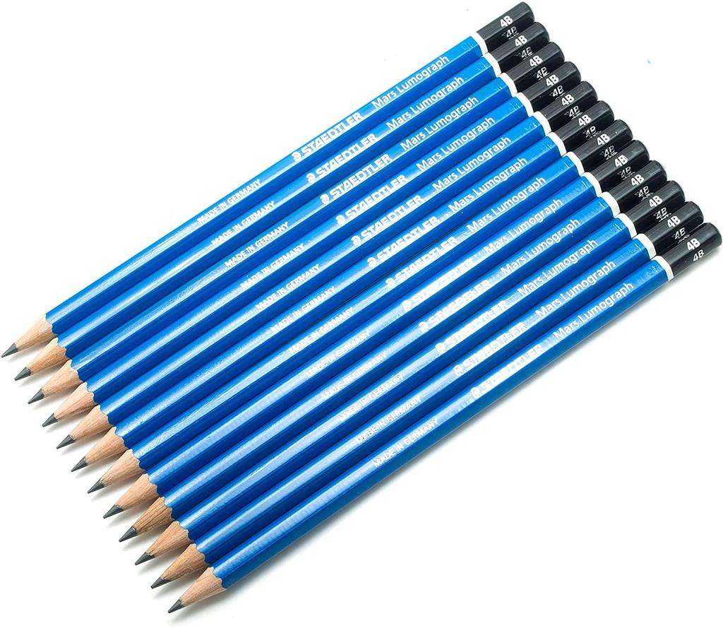 Staedtler Люмограф Марса, карандаш для письма, рисования, эскизов (в упаковке 12 шт.) (4B)