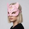 Animal Ears Mask Halloween Mask Zinc Zinc Alloy Half Face Mask Cool PU Leather Mask  Cosplay Costume