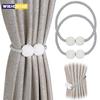 European Magnetic Curtain Tiebacks Pearl Ball Home Curtain Buckle Weave Clips Rope Straps Holder for Big Drapries Decoration