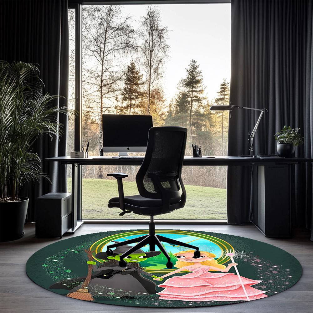 Wicked Printed Round Rug Carpet Chair Rug Area Rug Entryway Doormats,for Office Chair Living Room Bedroom Kitchen Room.