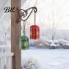 Holiday Party Hanging Bells Large Christmas Bell with Snowflake, Vintage Metal Cow Ornaments, Wreath Embellishments Rustic Winter Wind Chime for Home,