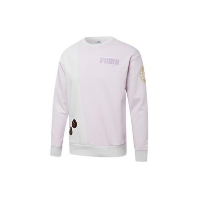 Puma Свитшот с круглым вырезом и цветным логотипом, унисекс, светло-фиолетовый 537008-17
