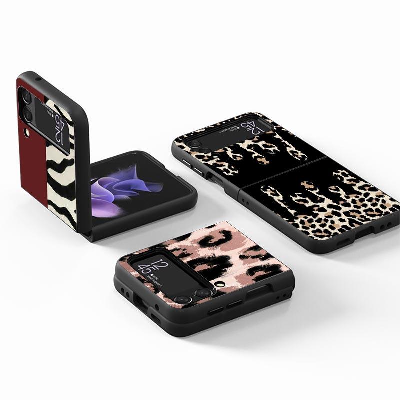 Leopard Print Z Flip 7 Phnoe Case For Samsung Z Flip 6 5 4 3 5G Galaxy ZFlip7 ZFlip4 ZFlip5 ZFlip6 ZFlip3 Phone Cover 4 Z Flip 7