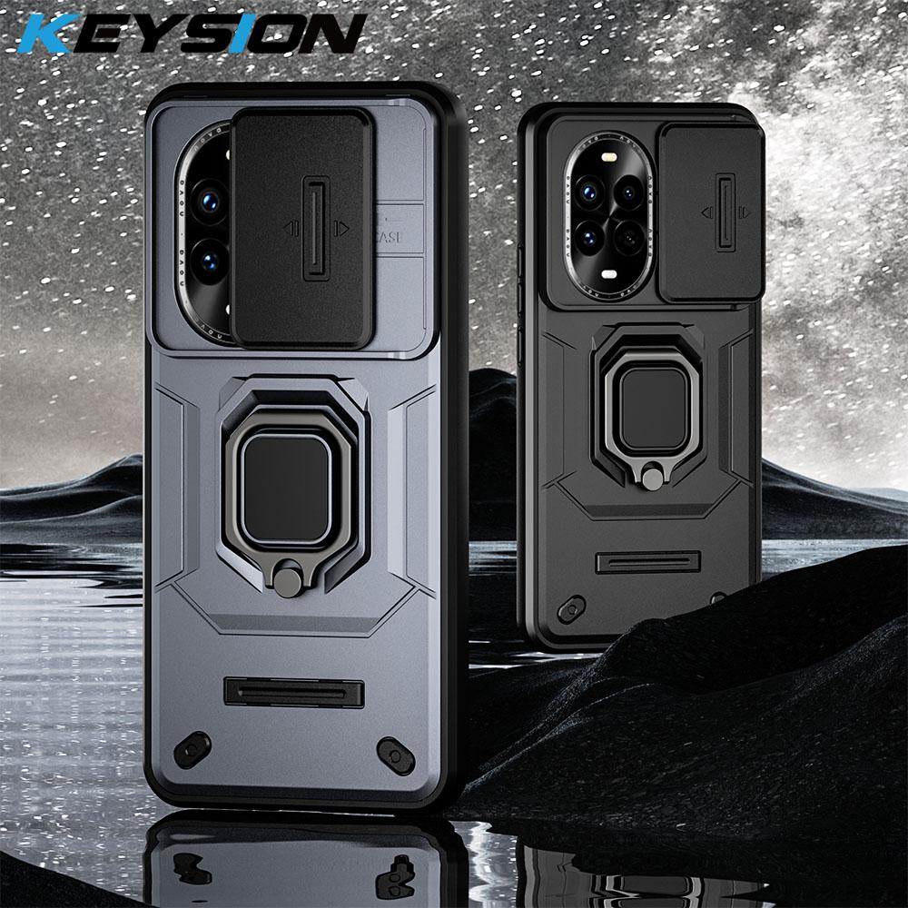 KEYSION Противоударный чехол для Huawei nova 13 Pro Slide Camera Lens Защитное кольцо Подставка для телефона Задняя крышка для Huawei nova13 13 Pro