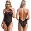 Women Stretchy Bodysuit High Cut Leotard Nightwear Backless Bodysuit Spaghetti Straps High Cut Leotard Monokini Swimwear
