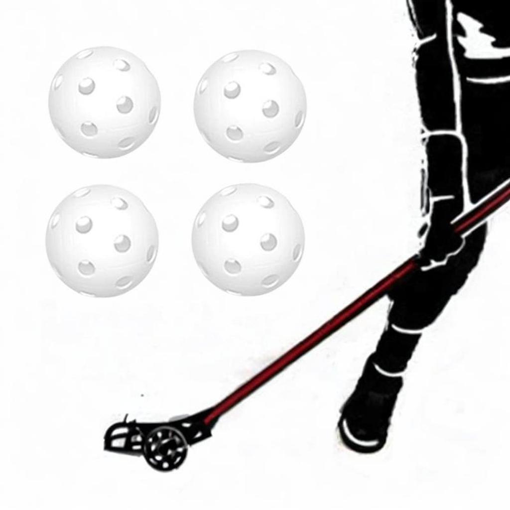 4 Floorball Balls Training Replacement Unihockey Sports Made of Lightweight