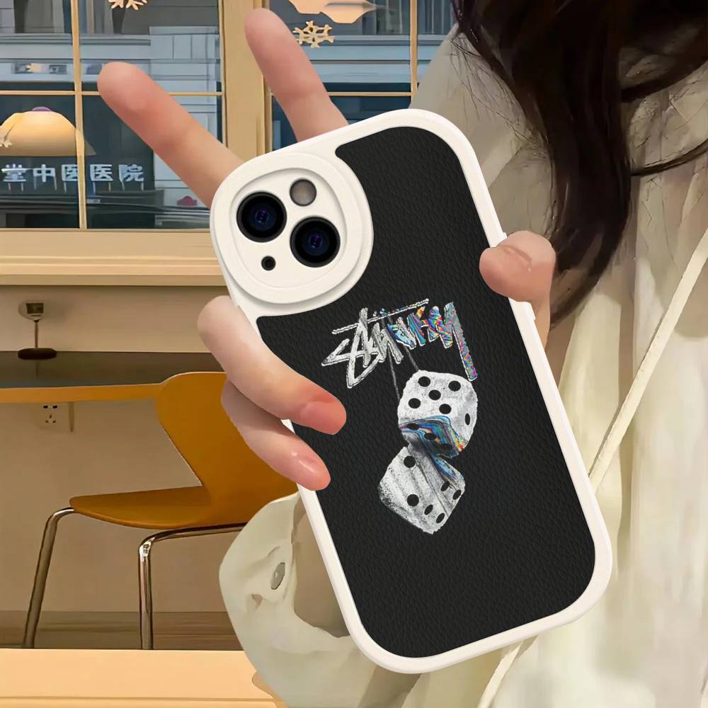 Black And White NO.8 Ball Leather Phone Case For IPhone 16 15 14 13 12 11 Pro Max Plus Cover