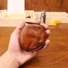 Кошелек для монет из растительно-дубленой коровьей кожи, Винтажная ручная полировка цвета, Винтажная круглая персонализированная сумка для монет, Сумка для наушников, Компактная для женщин
