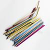 Набор трубочек для питья из нержавеющей стали цвета радуги, многоразовые металлические соломинки, соломинки для пузырькового чая, сока с чистящей щеткой