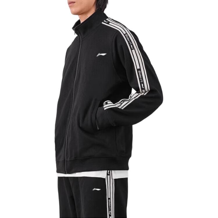 Мужская куртка Li Ning Sports Fashion Series с длинным рукавом и воротником-стойкой, логотипом и застежкой-молнией YWDU467-1