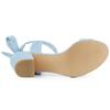 Allegra K Women's Open Toe Sandals with Ankle Tie and Back Block Heel, Sky Blue, Size 25.5cm