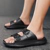 Cool slippers men's summer outdoor new trend retro platform beach shoes sports tower buckle one-word sandals men