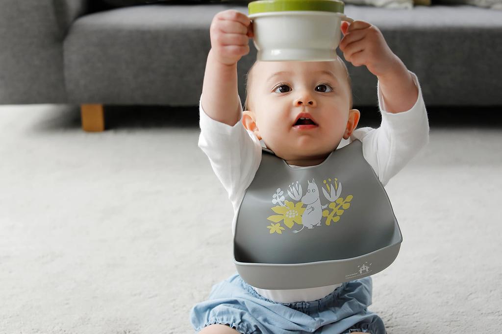 DADWAY MOOMIN BABY Moomin Baby Силиконовый Легкий Ш22 x Обхват шеи Посудомоечная машина BBMB0051021 Слюнявчик, Синий, В29см, 30см, Безопасный,