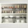 Set of 2 Kitchen Counter Shelf Stackable Cabinet Organizer Shelves Foldable Pantry Shelf Spice Rack for Cabinet Cupboard Organi