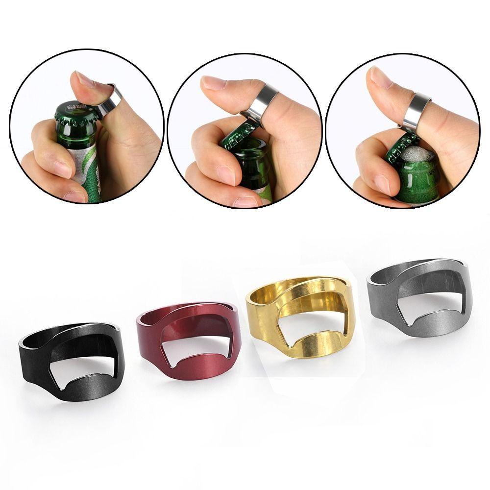 Unique Home & Living Stainless Steel Beer Bottles Opener Gadgets Kitchen Tool Finger Ring Openers
