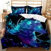 Wolf Duvet Cover Set 3D Animal Theme Bedding Set Retro Cool Wild Wolf Blue Sky Double Queen King Size Soft Polyester Qulit Cover