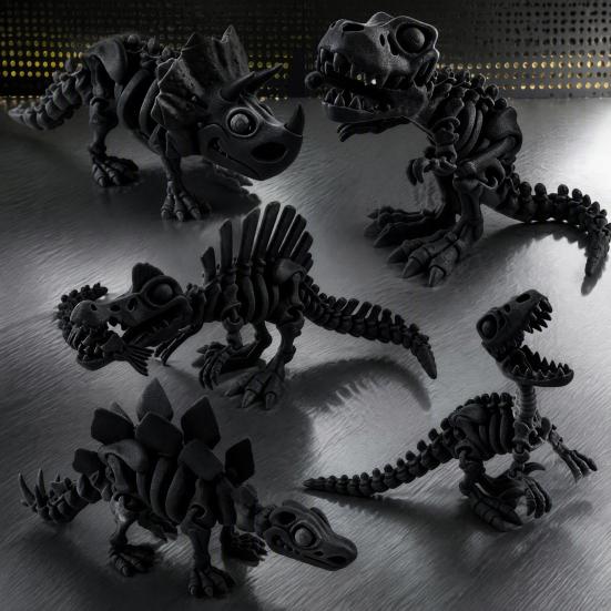Игрушки доисторических животных 5 шт. 3D-печатный скелет динозавра, фигурки с подвижными суставами, коллекционные существа, реалистичный шарнирный Тираннозавр