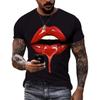 T Shirt For Men 3D Printing Big Mouth Pattern Clothing Daily Fashion Leisure Sports Style Large Size Comfortable Male Tee Shirt