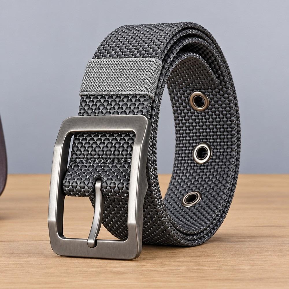 Lightweight Canvas Waist Belt 120cm Length Alloy Pin Buckle Belt Woven Fabric Belt Outdoor Use