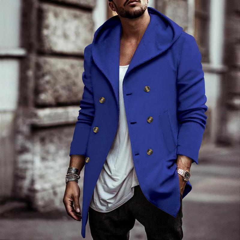 New Men's Cross-border Windbreaker Jacket Hooded Autumn Winter Trendy Thick Style Fashion Style Coats