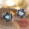 Real  Sterling Silver Vintage Flower Women’s Stud Earrings Aesthetic Elegant Ear Accessories Exquisite Party Jewelry