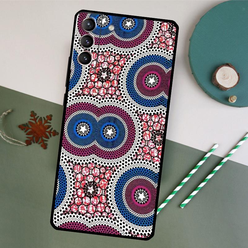 African Wax Print Case For Samsung Galaxy S23 S22 Ultra S20 S21 FE S8 S9 S10 Plus Note 10 20 Ultra Back Cover