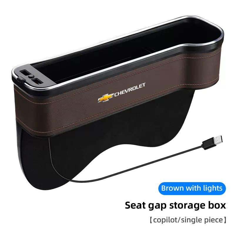 Car LED Lights Seat Gap Storage Box Cup Holder With USB Charging For Chevrolet Spark Captiva Cruze Malibu Equinox Trax Camaro GN7