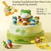 1SET Children's Ejection Frog Turntable Cartoon Net Fishing Bouncing Frog Concentration Training Sound and Light Electric Toy