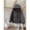 Children's Winter Solid Color Hooded Thickened Warm Down Jacket Middle and Large Children Long-sleeved Loose Leisure Jacket