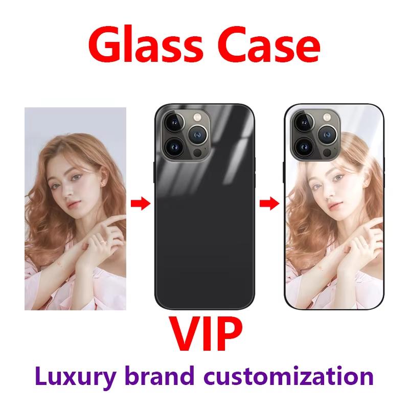 Модный Индивидуальный Стеклянный Чехол Для Телефона Для iPhone 16 15 7 6 5 XR XS X Plus Pro Max DIY Персонализированная Фотографическая Силиконовая Крышка Funda