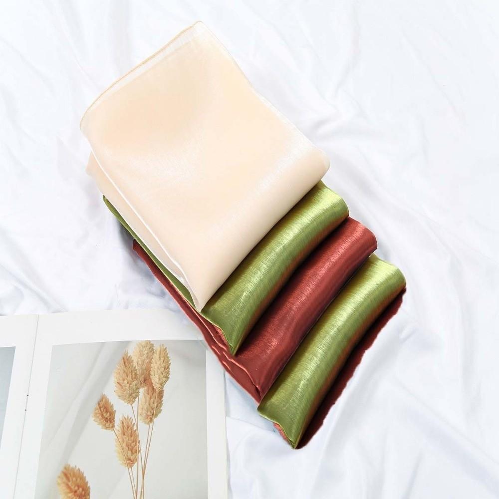 Long Smooth Silk Headscarf Sunscreen Thin Large Shawl Sweet Chiffon Hijab Scarf  Vacation